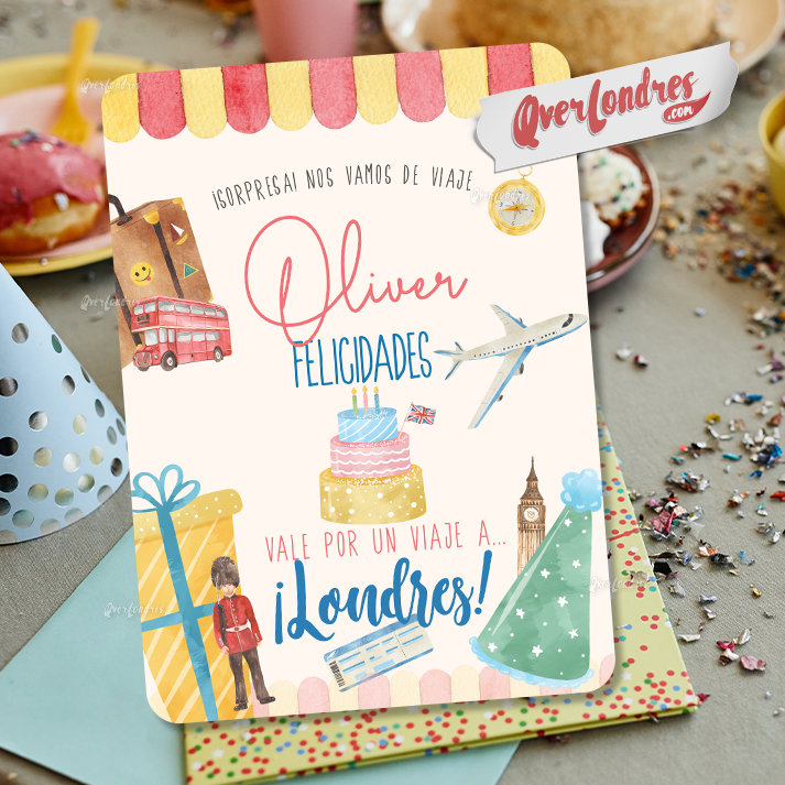 Tarjeta de Cumpleaños Viaje Sorpresa para Imprimir