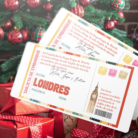 Tarjeta Viaje Sorpresa Reyes Magos "Viaje a Londres"